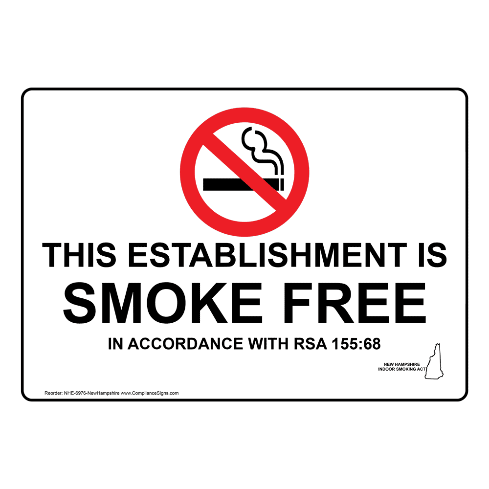 No Smoking In This Establishment Sign NHE6977NewHampshire No Smoking