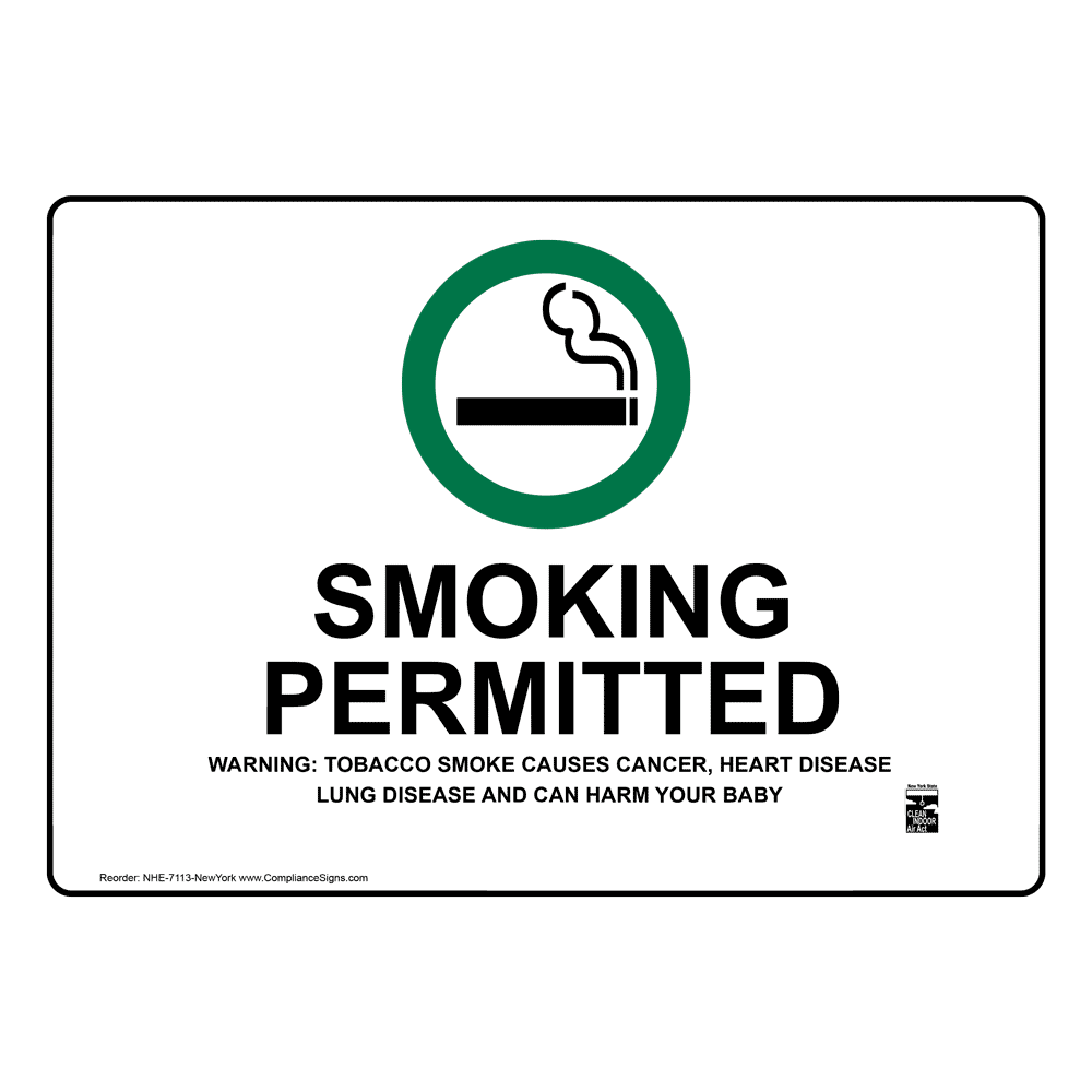 Smoking Permitted Warning Causes Cancer Sign NHE7113NewYork
