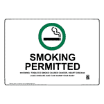 Smoking Permitted Warning: Causes Cancer Sign NHE-7113-NewYork