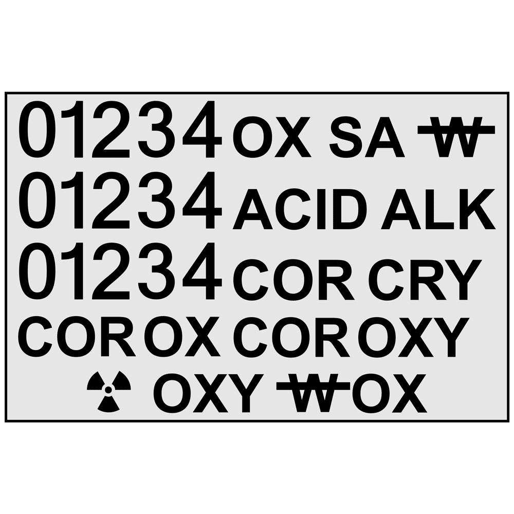 NFPA 704 Cut Vinyl Number Kit Label NFPA_NUMKIT