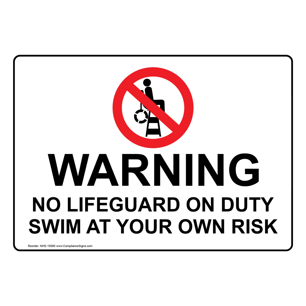 Warning No Lifeguard On Duty Children Supervision Sign NHE15077