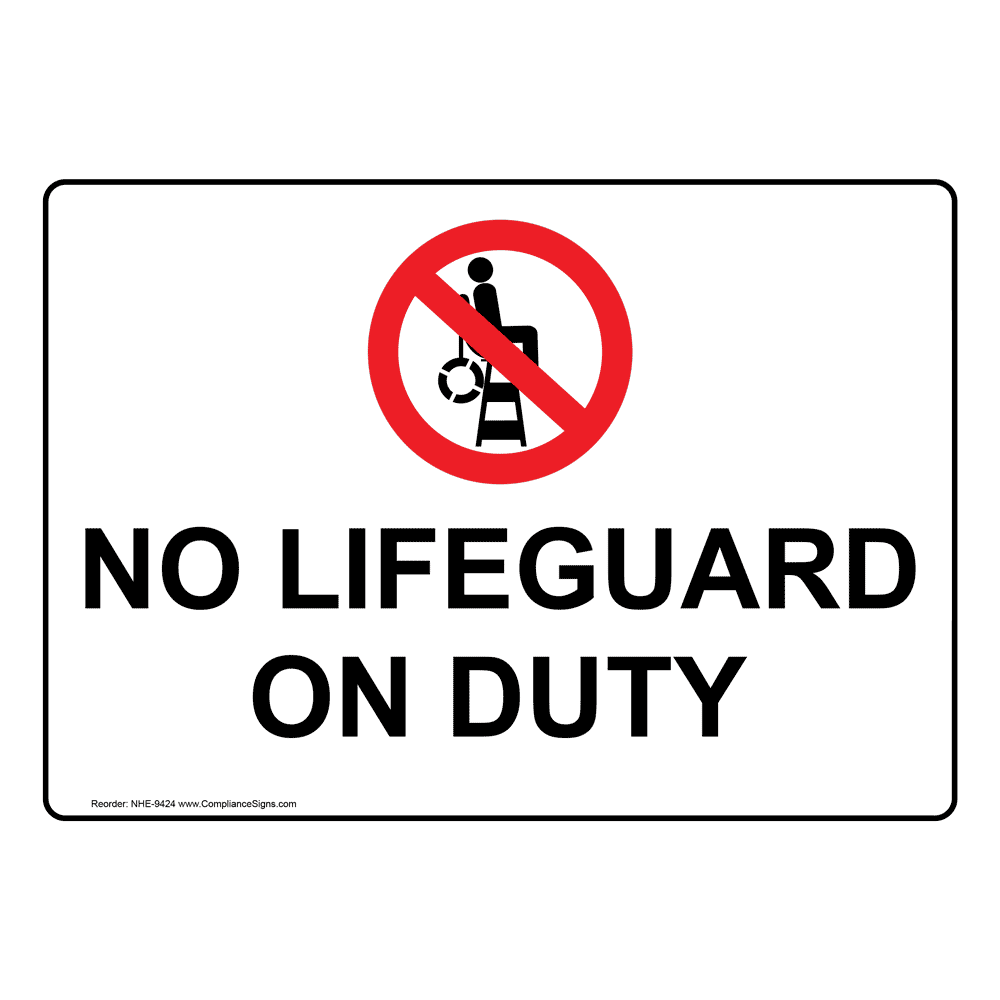 Warning No Lifeguard On Duty Children Supervision Sign NHE15077