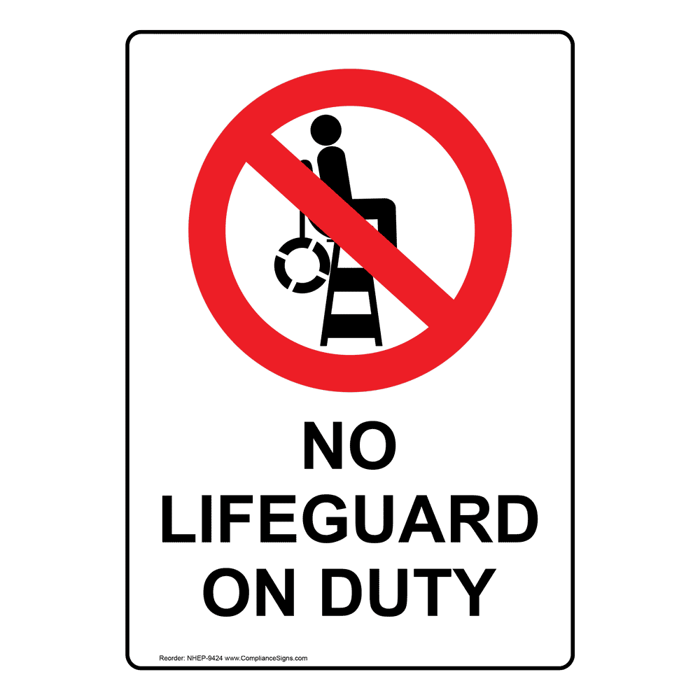 No Lifeguard On Duty Bilingual Sign NHB9424 No Lifeguard