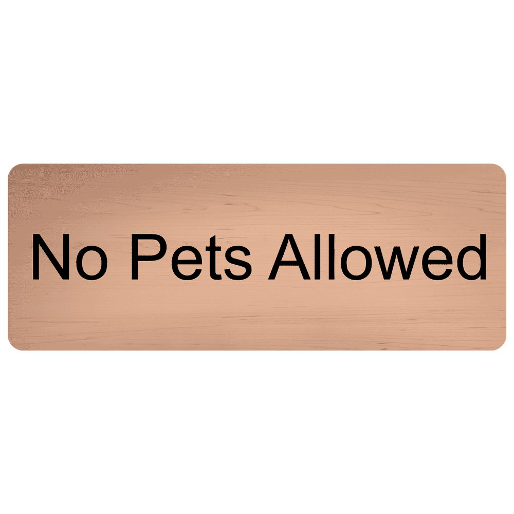 No Pets Allowed Engraved Sign EGRE455BLKonCSHW Pets / Pet Waste
