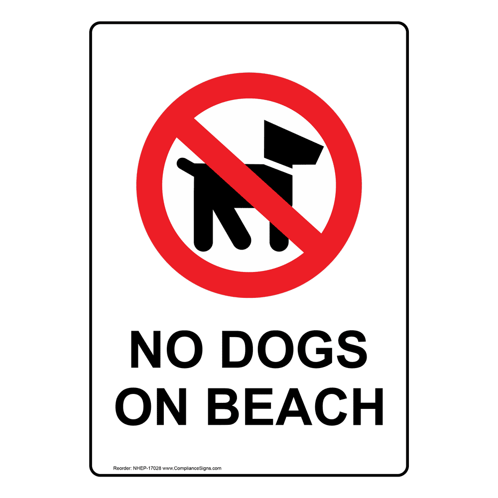 Portrait No Dogs On Beach Sign With Symbol NHEP17028