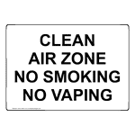 Clean Air Zone No Smoking No Vaping Sign NHE-37697