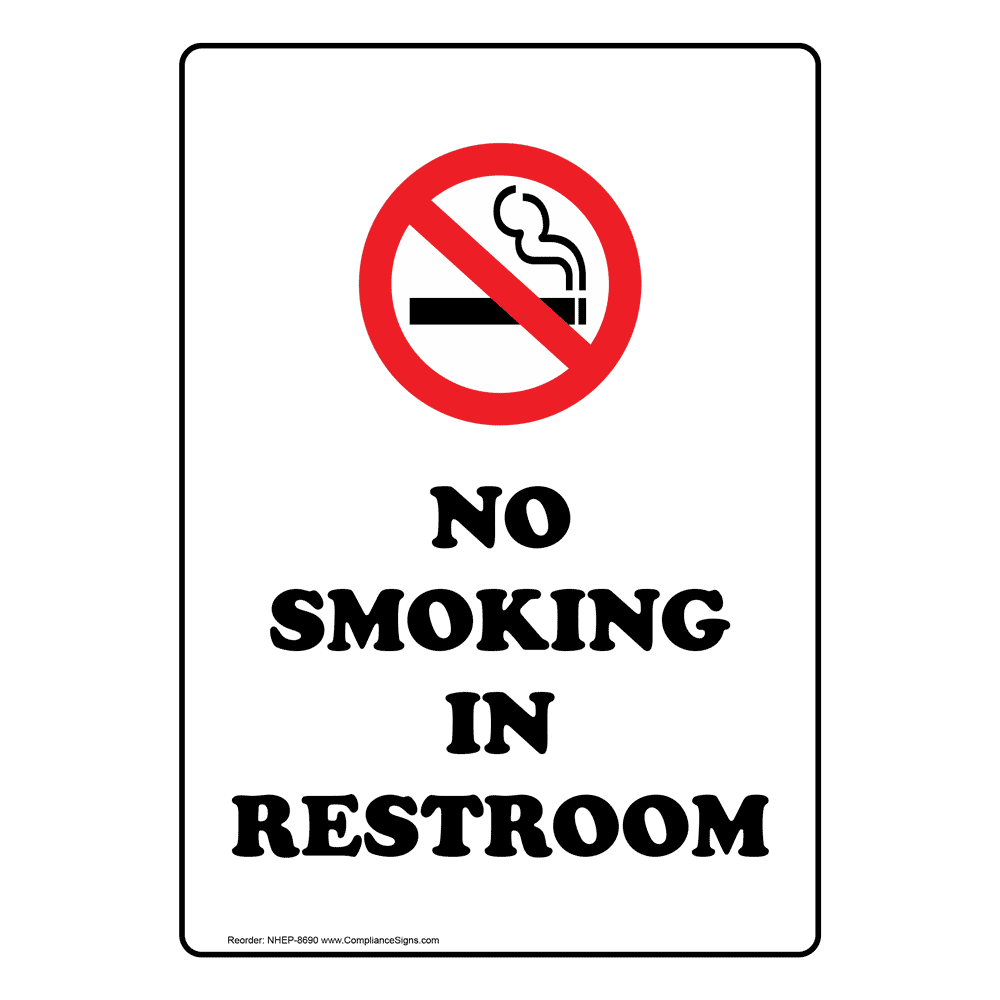 Portrait No Smoking In Restroom Sign With Symbol NHEP-8690