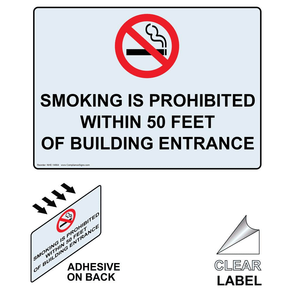 No Smoking Within 25 Feet Of All Building Entrances Sign NHE14662