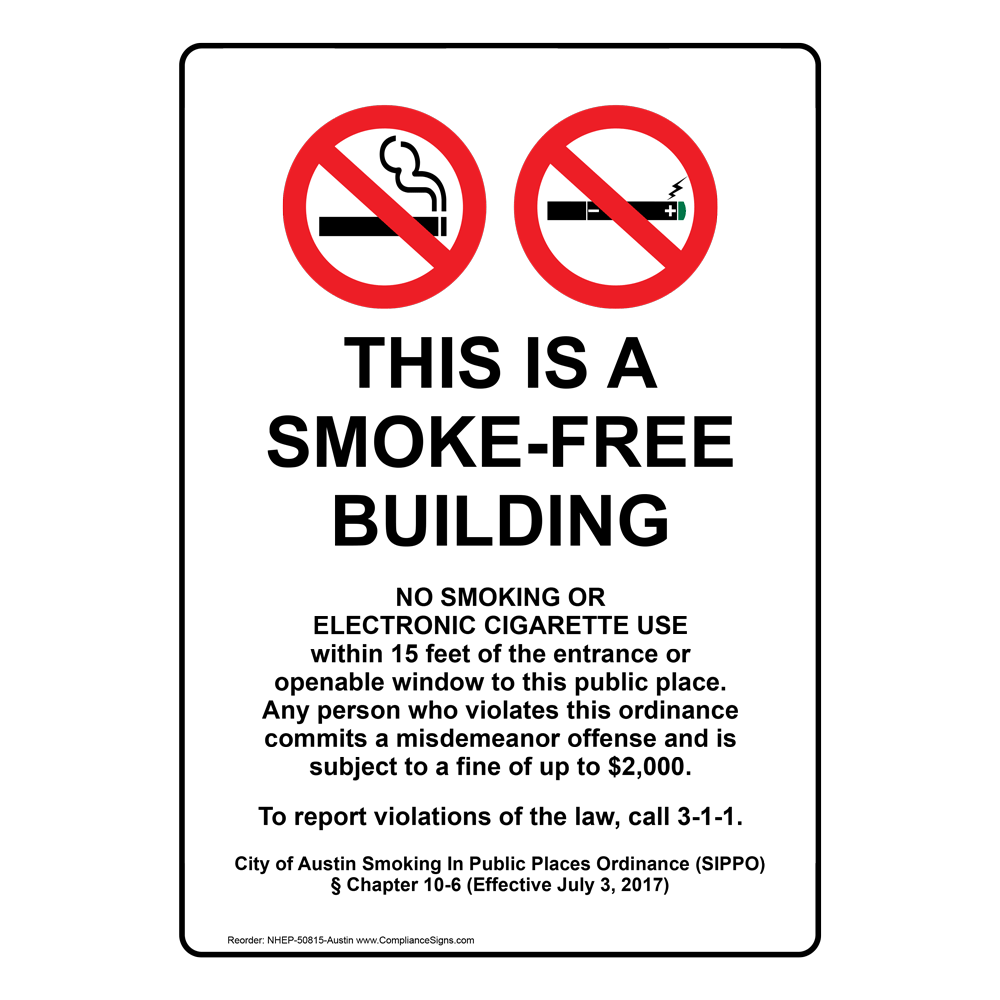 Austin This Is A SmokeFree Building Sign NHEP50815Austin