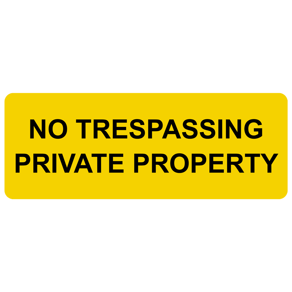 No Trespassing Private Property Engraved Sign EGRE13365BLKonYLW