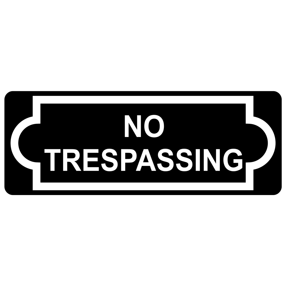 No Trespassing Engraved Sign EGRE13366WHTonBLK No Trespassing
