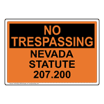 Nevada Statute 207.200 Sign NHE-34286_ORNG-NV