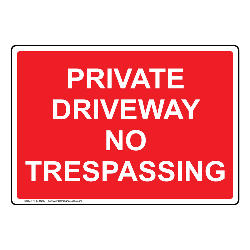 Private Drive No Trespassing Schild - 30,5 X 45,7 Cm - Rostfreies Aluminium Mit Reflektion | UV-geschützt & Wetterfest | Für Zaun, Tor & Grundstück