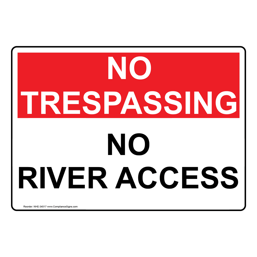 No River Access Sign NHE-34517