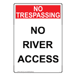 Portrait No River Access Sign NHEP-34517
