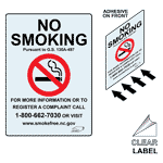 No Smoking G.S. 130a-497 Label NHE-10505-NorthCarolina-Reverse