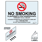 No Smoking In This Establishment Label NHE-10511-NorthCarolina-Reverse