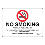 No Smoking G.S. 130a-497 Sign NHE-10506-NorthCarolina No Smoking