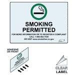Smoking Permitted Label NHE-10523-NorthCarolina-Reverse Smoking Area