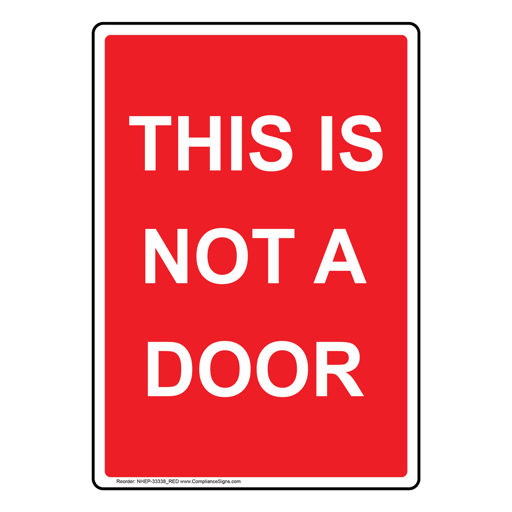 Portrait Door Opens Outward Sign NHEP35547