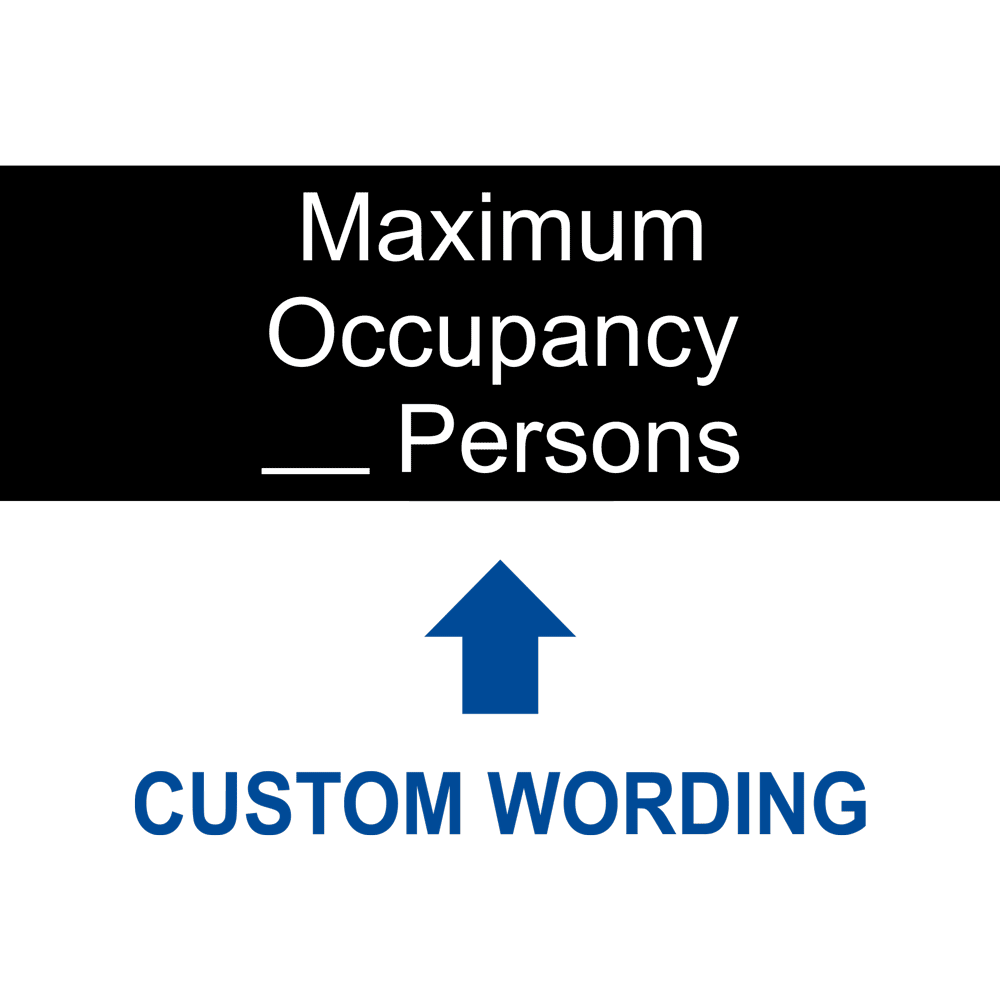 Black Engraved Maximum Occupancy _ Persons Custom Sign EGRE-CUSTOM-MAXOCC2_White_on_Black