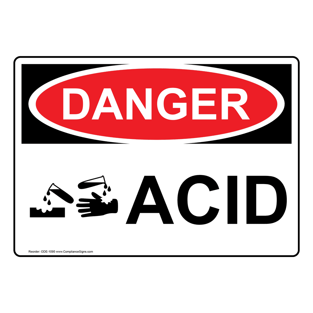 OSHA Caution Acid Sign with GHS Symbol OCE27825