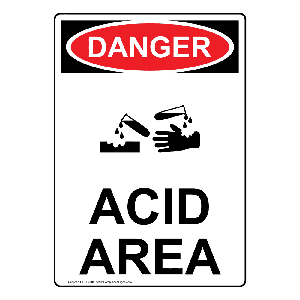Portrait OSHAGHS Hydrochloric Acid Sign With Symbol ODEP27871 Portrait OSHAGHS Hydrochloric Acid Sign With Symbol ODEP27871