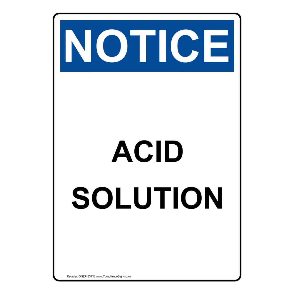 Portrait OSHA Hydrochloric Acid Sign With Symbol ODEP 3910