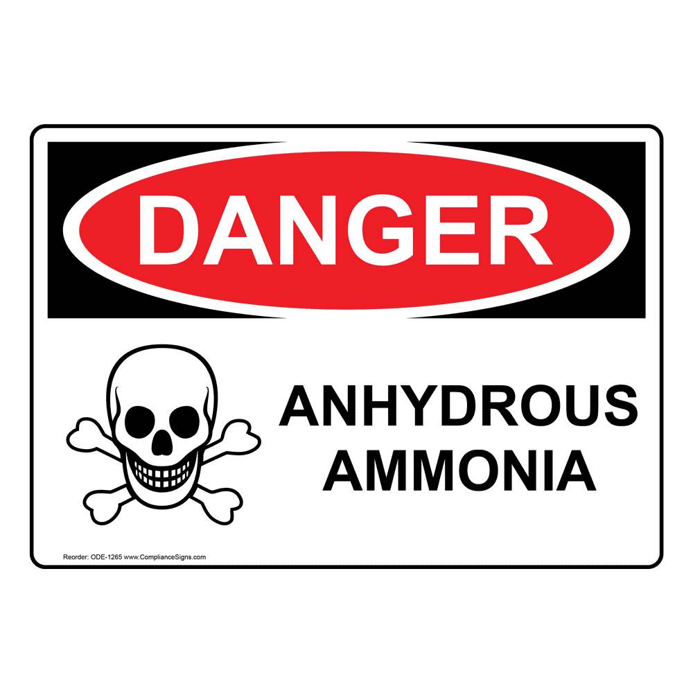 OSHA Ammonia Gas Sensor Sign With Symbol ONE33440