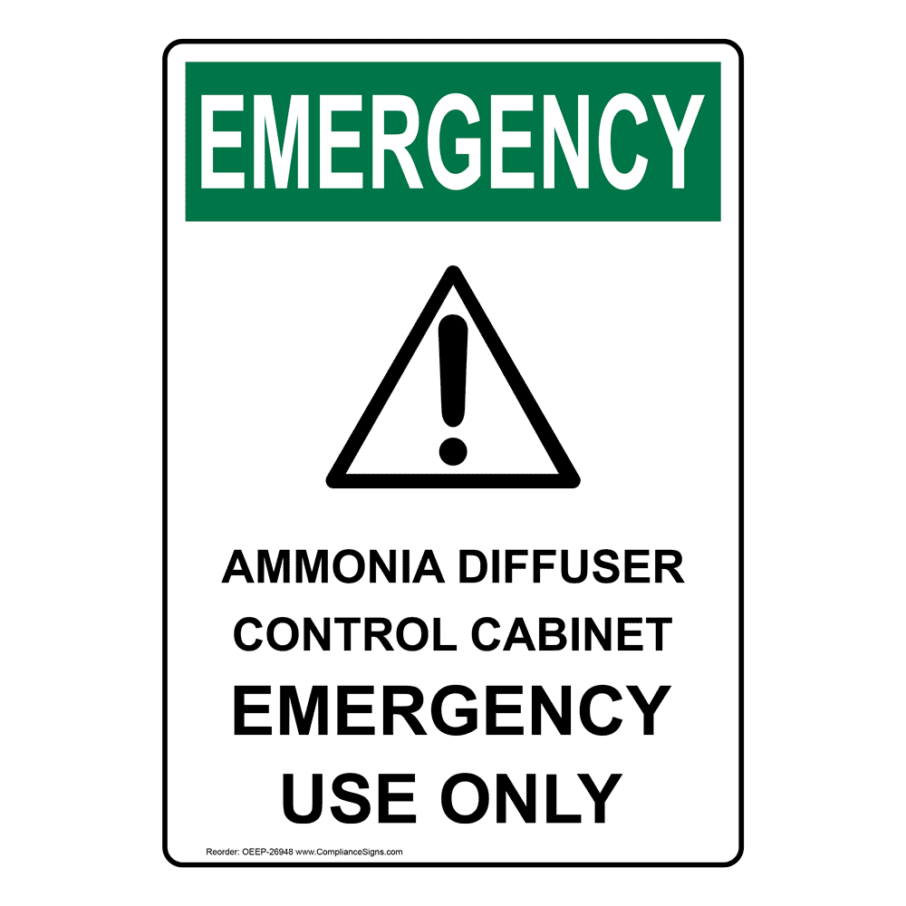Portrait OSHAGHS Anhydrous Ammonia Sign With Symbol ODEP27829