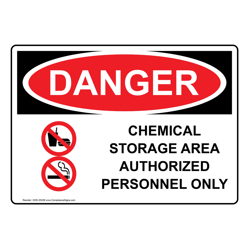 OSHA DANGER Chemical Storage Area Sign With Symbol ODE25229