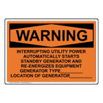 OSHA Interrupting Utility Power Automatically Sign OWE-27038