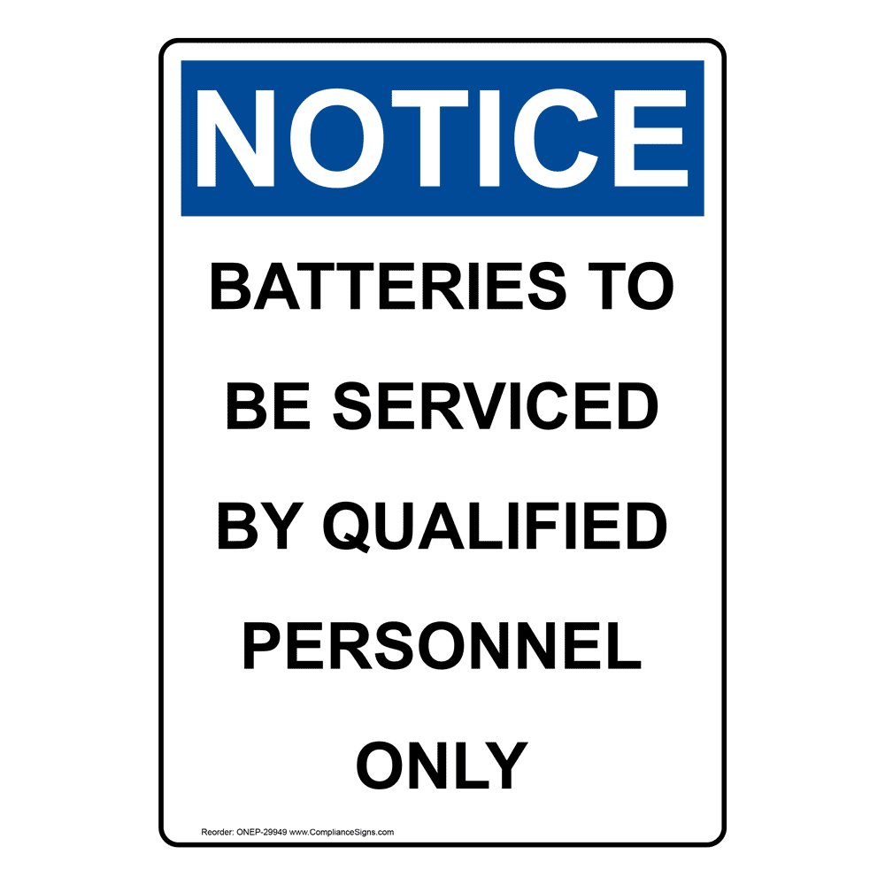 Portrait OSHA Outlet For Battery Charging Booth Sign ONEP30062
