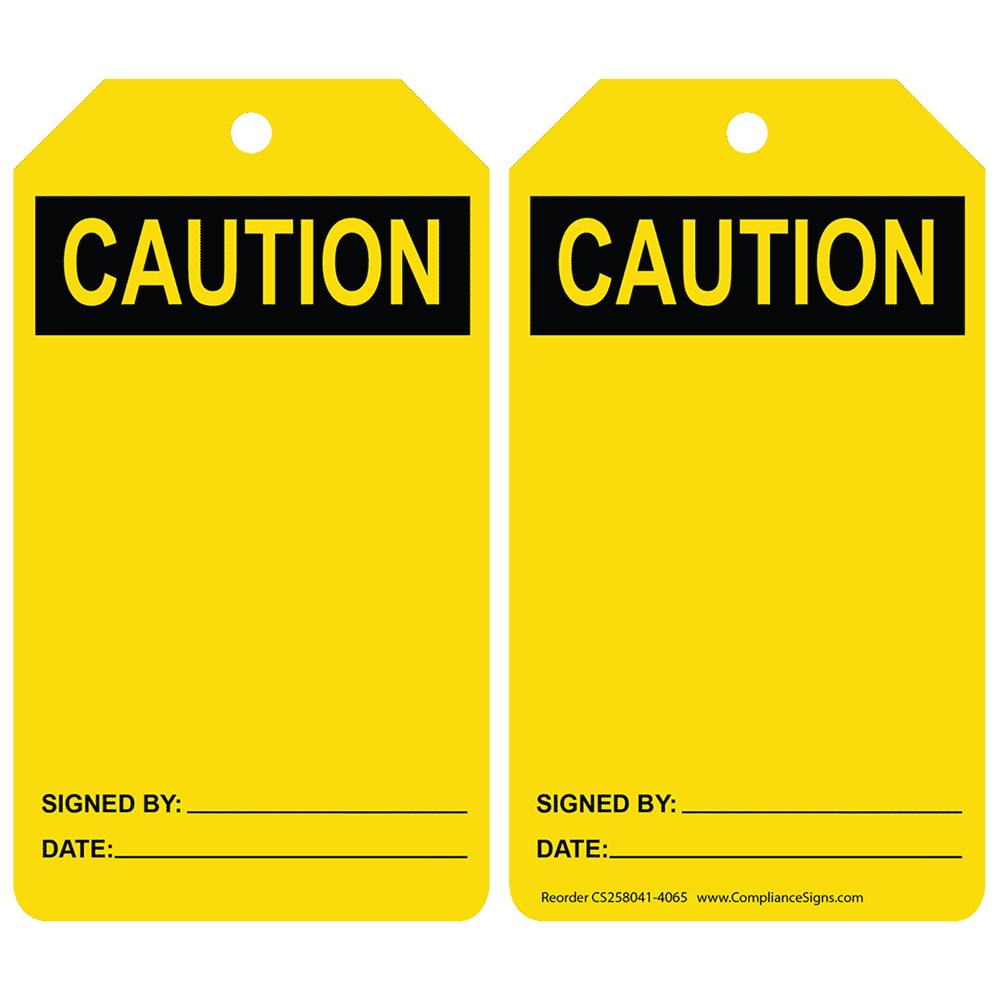 OSHA CAUTION Blank Safety Tag CS258041