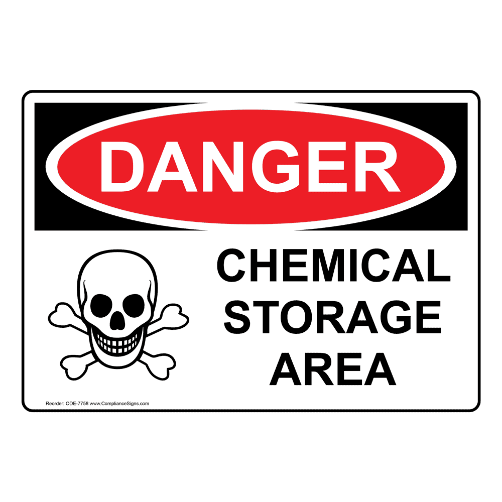 OSHA DANGER Chemical Storage Area Sign ODE7758 Chemical