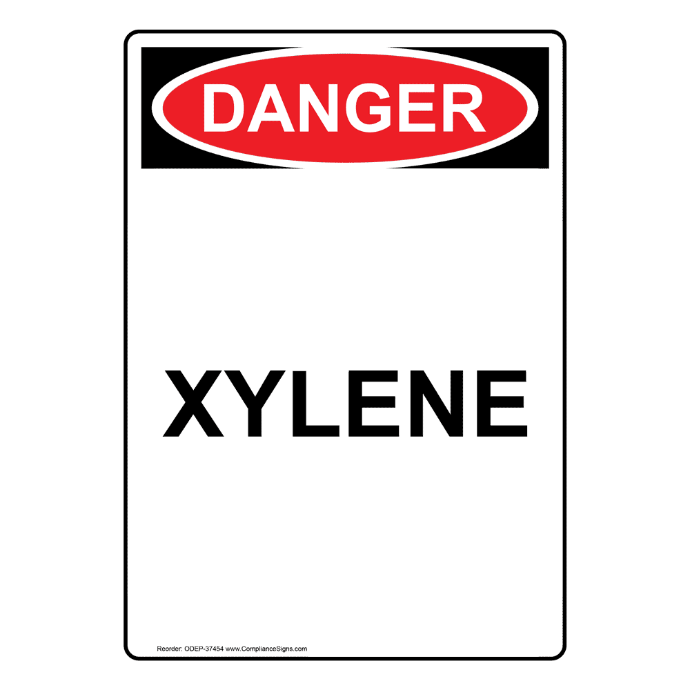 Portrait OSHA Xylene Sign With GHS Symbol ODEP37455