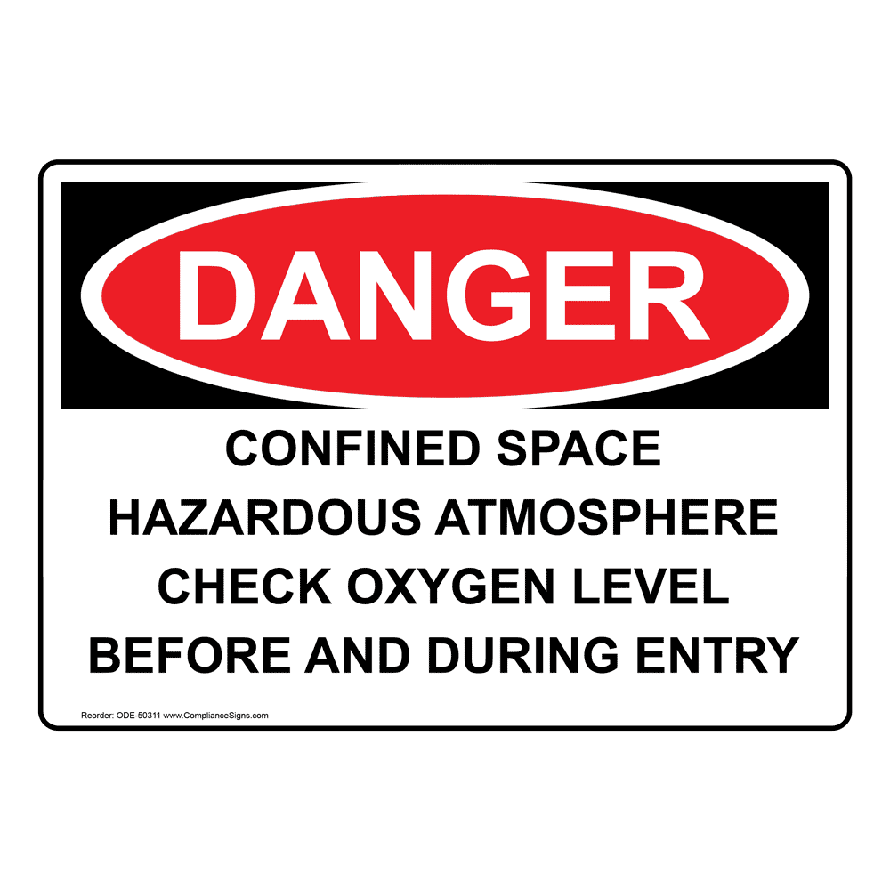 OSHA Confined Space Hazardous Atmosphere Check Sign ODE50311