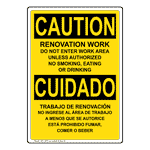 OSHA CAUTION Renovation Work Do Not Enter Work Area Sign OCB-13025