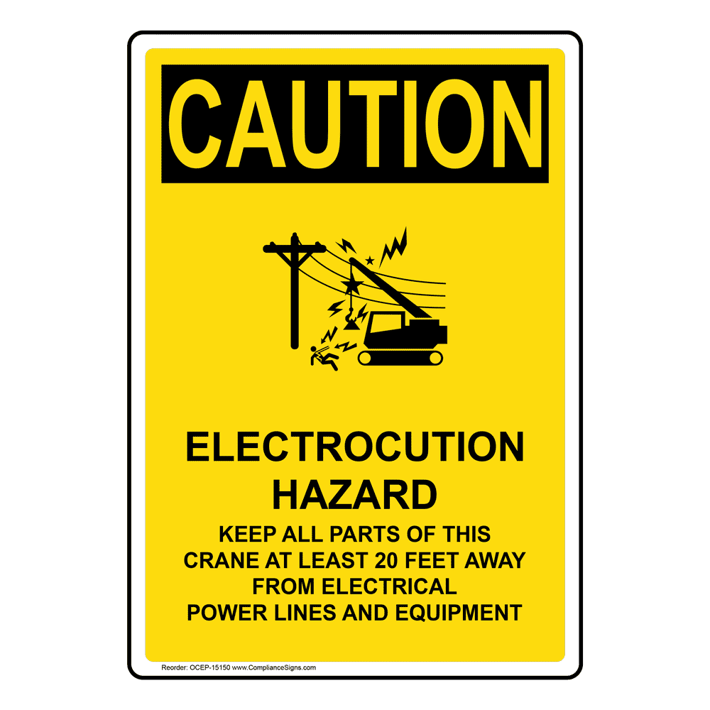 Portrait OSHA CAUTION Crane PreUse Inspection Sign OCEP28304