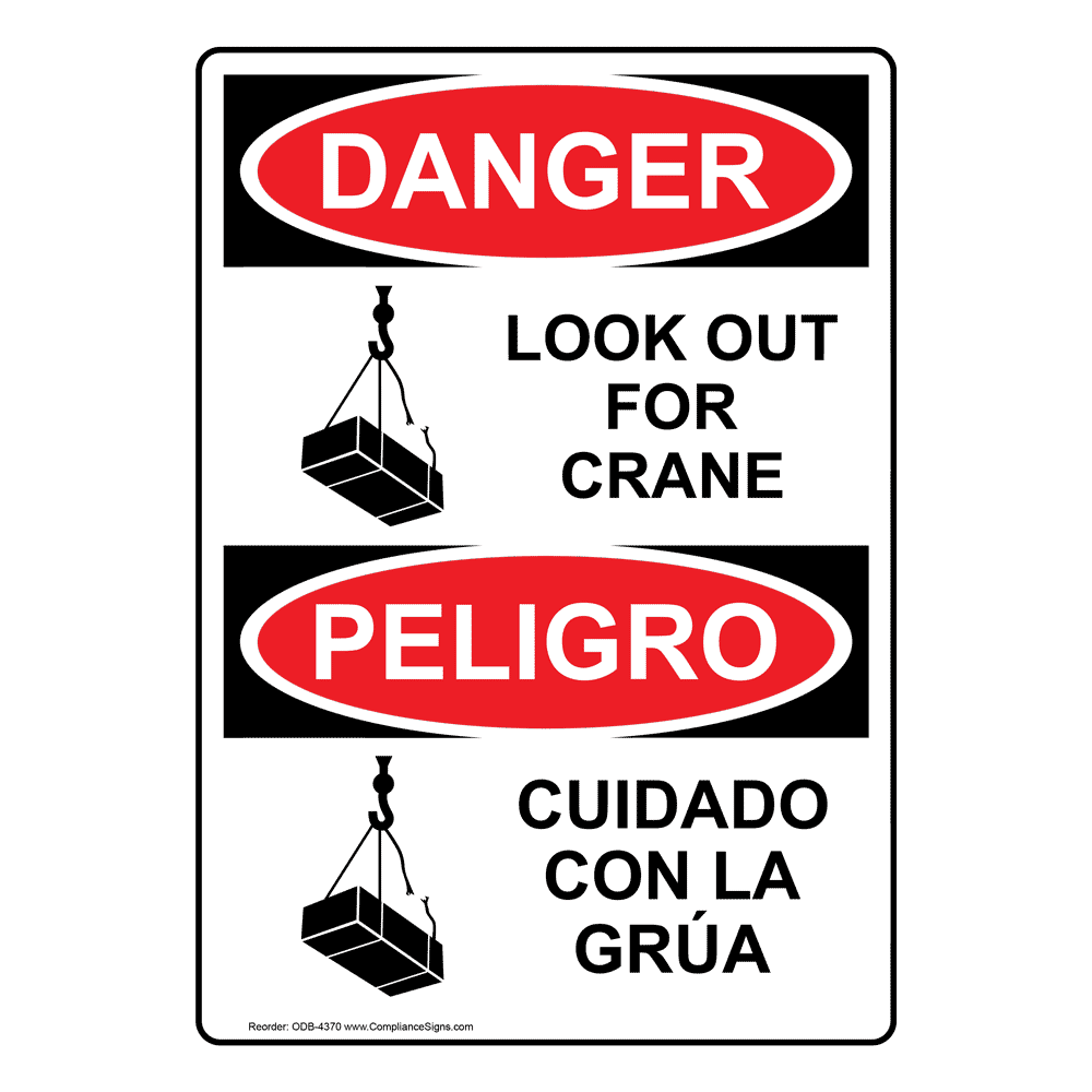 Portrait OSHA Crushing Hazard Stand Sign With Symbol ODEP13082