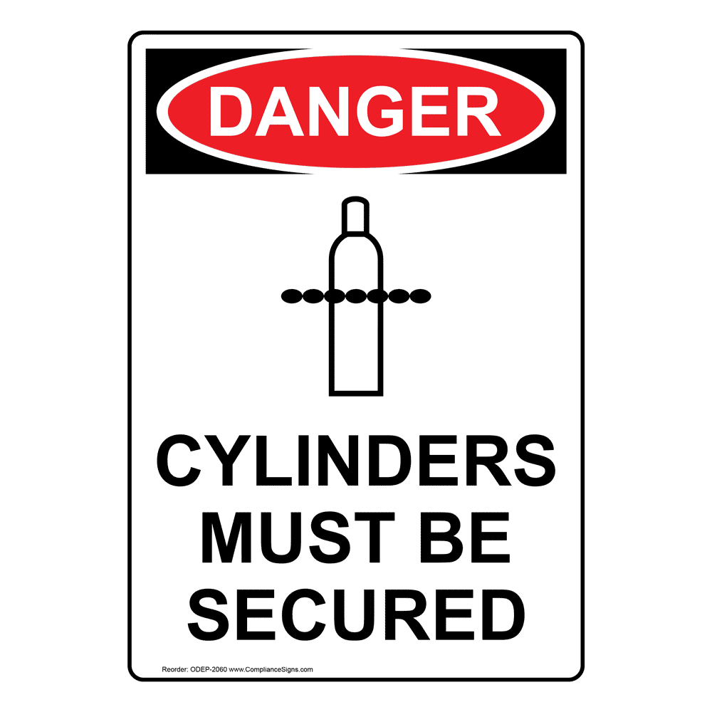 Portrait OSHA Make Sure Cylinders Sign With Symbol OCEP4450