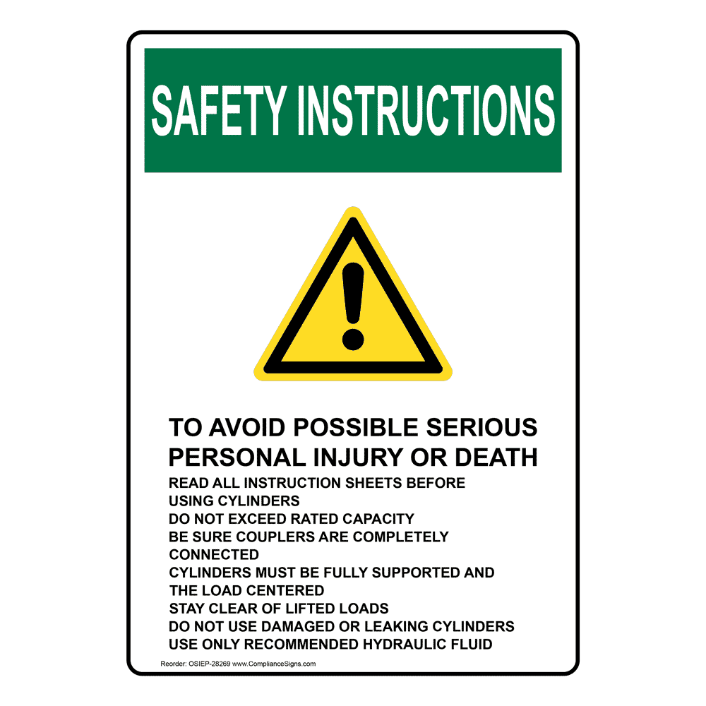 Portrait OSHA Empty Nitrogen Cylinders Sign ONEP9564