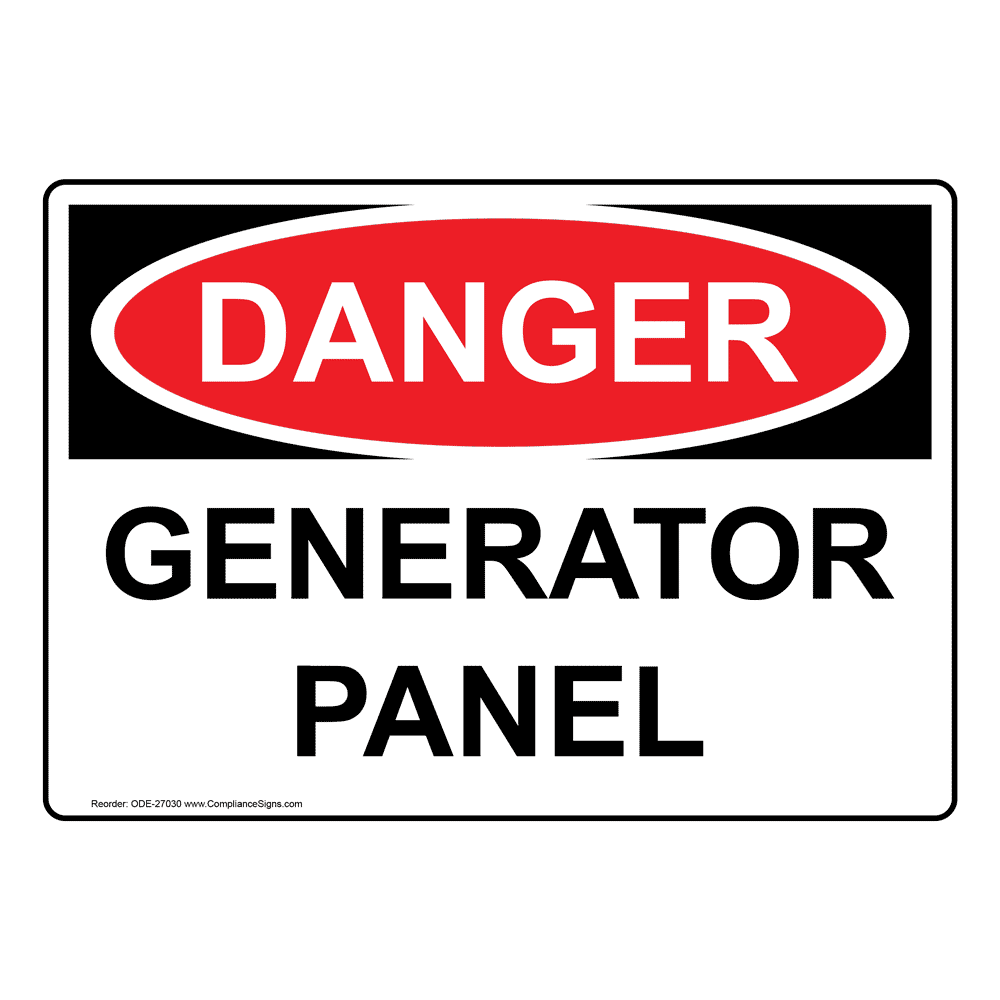 OSHA Generator Panel Sign ODE27030