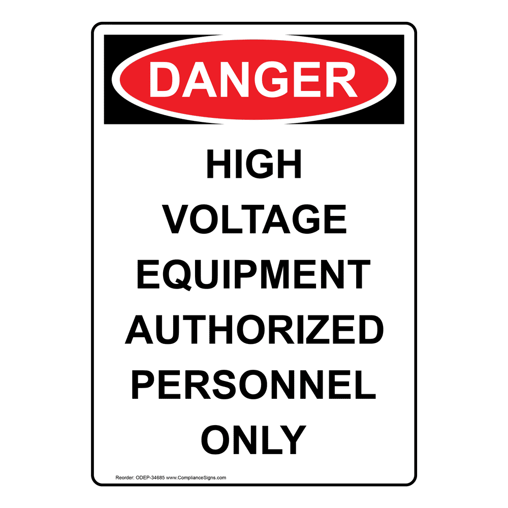 Portrait OSHA Hazardous Voltage Disconnect Sign With Symbol ODEP3567