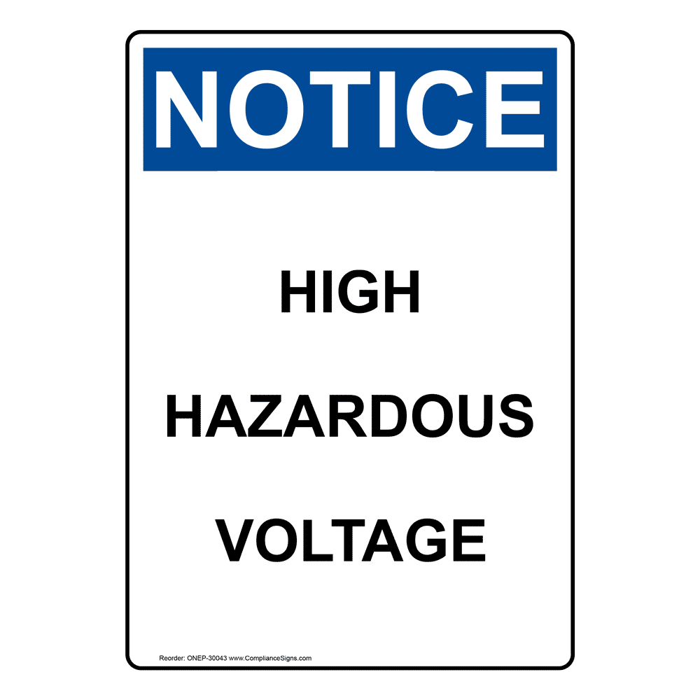 OSHA High Hazardous Voltage Sign ONE30043