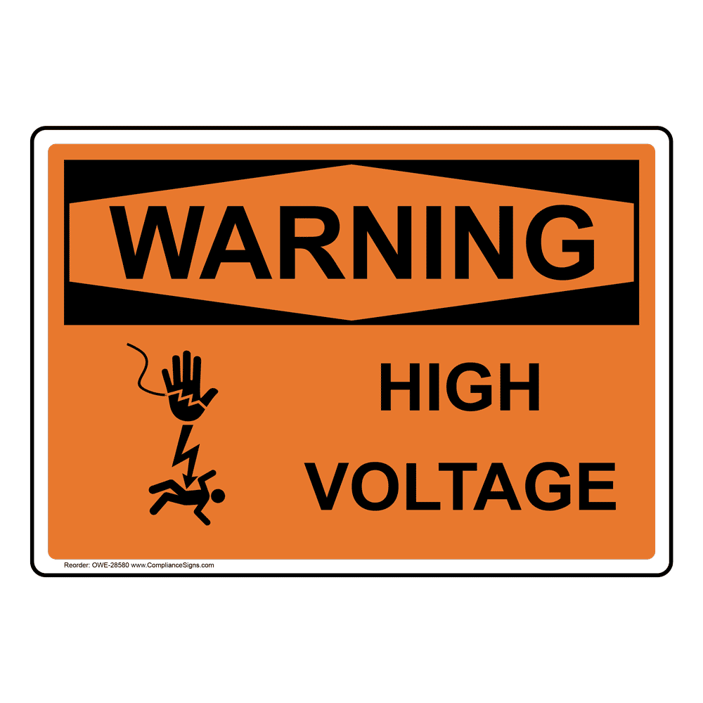OSHA High Voltage Sign With Symbol OWE28580