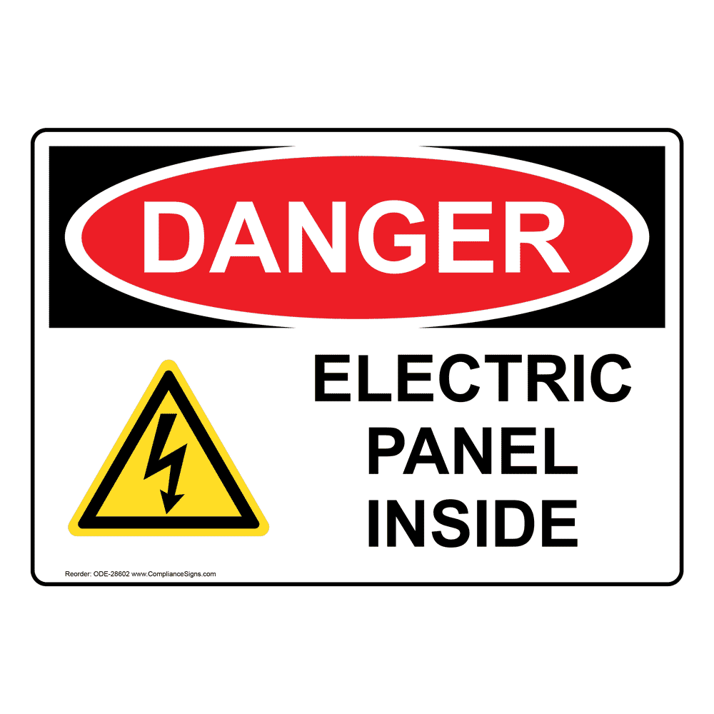 OSHA Electric Panel Inside Sign With Symbol ODE28602