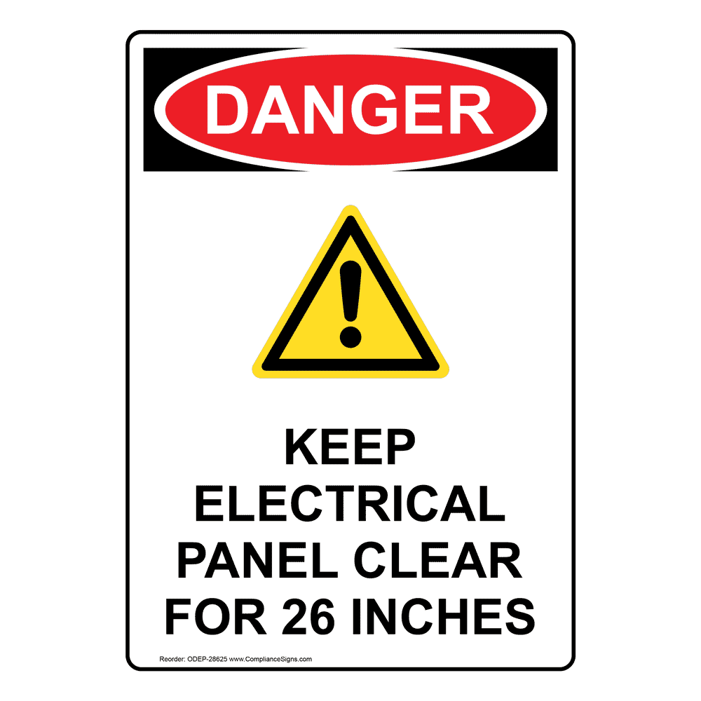 Osha Warning Sign Keep Electrical Panel With Symbol Made In The Usa