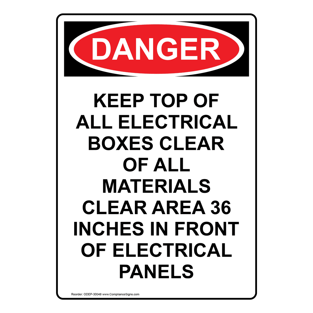 Portrait OSHA Keep Electrical Panel Sign With Symbol ODEP28626