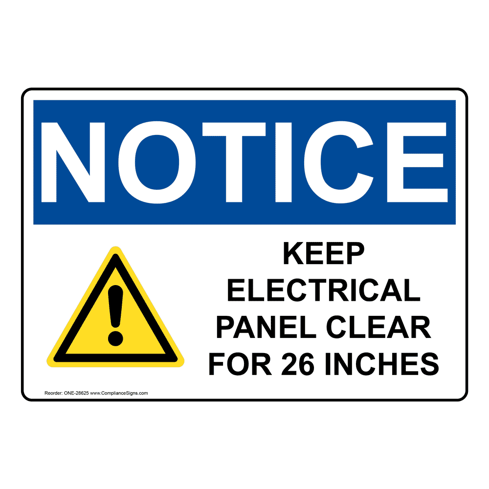 OSHA Keep Electrical Panel Clear Sign With Symbol ONE28625